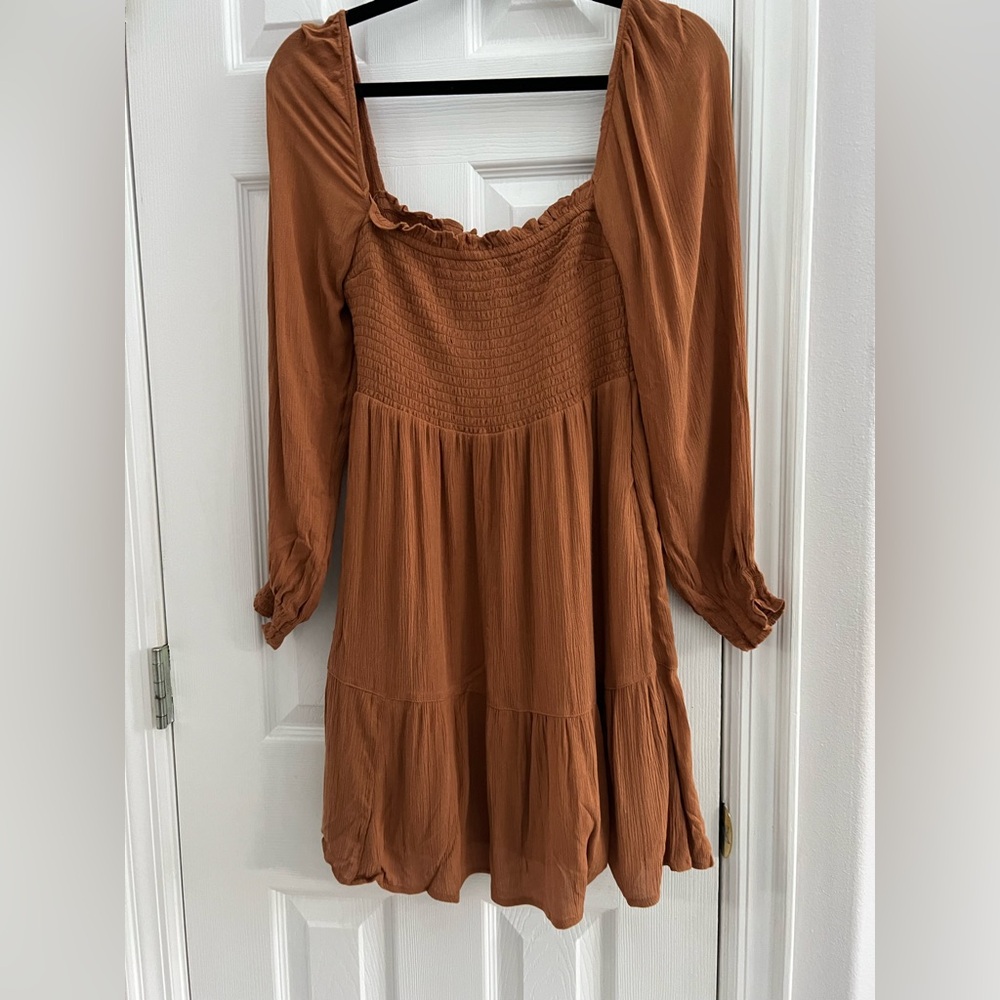 Abercrombie & Fitch Rust Orange Smocked Dress